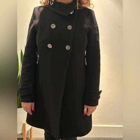 Babaton Cashmere & Wool Coat, Black, Size L - Picture 2 of 8